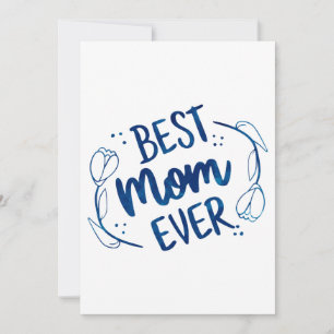 Beste Mama je Mütter Tag Blue Floral Geschenk Idee Einladung