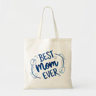 Beste Mama je Mütter Tag Blue Floral Geschenk Idee Tragetasche