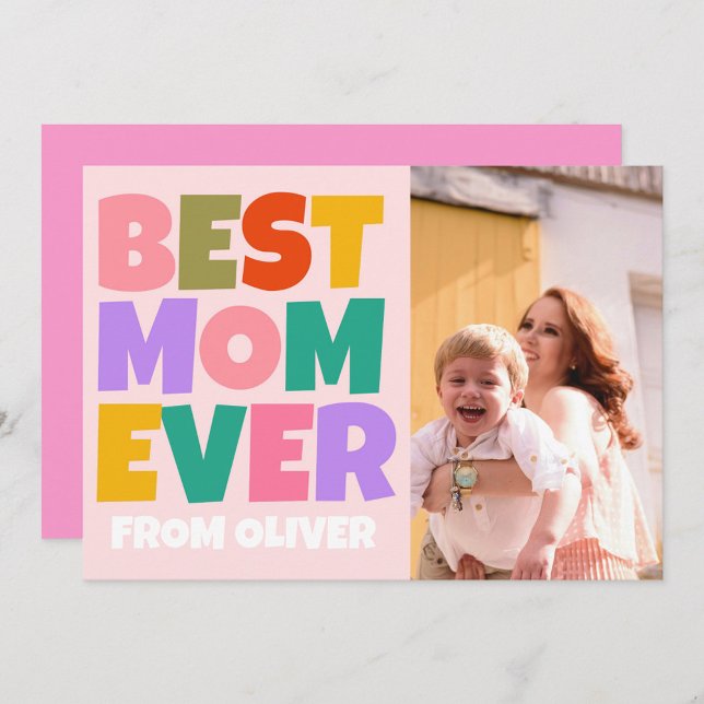 Beste Mama je Mütter Tag Foto farbenfroh Karte (Von Creator hochgeladen)