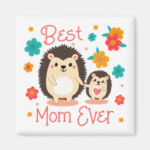Beste Mama je Mutter und Baby-Igel Magnet