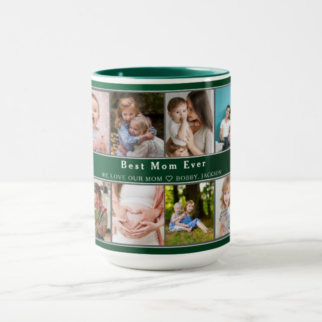 Beste Mama je | Muttertag, 12. FotoCollage Tasse (Zentrum)