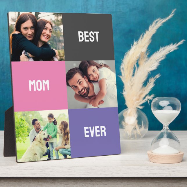 Beste Mama je | Muttertag 3 FotoCollage Fotoplatte (Seite)