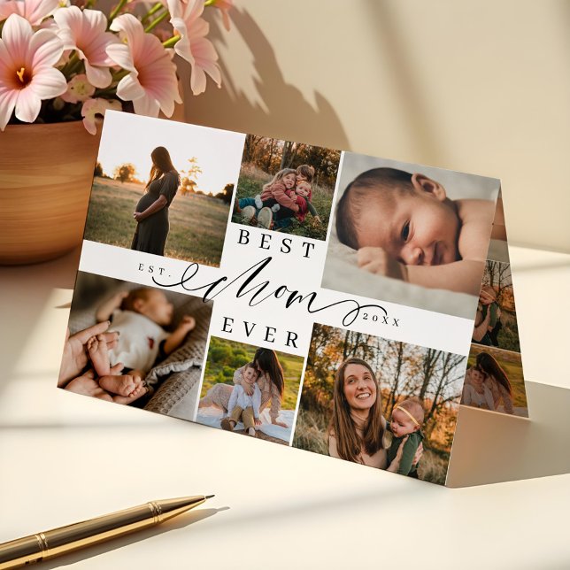 Beste Mama je | Muttertag 6 FotoCollage Karte (Best Mom Ever | Mother's Day 6 Photo Collage Card)