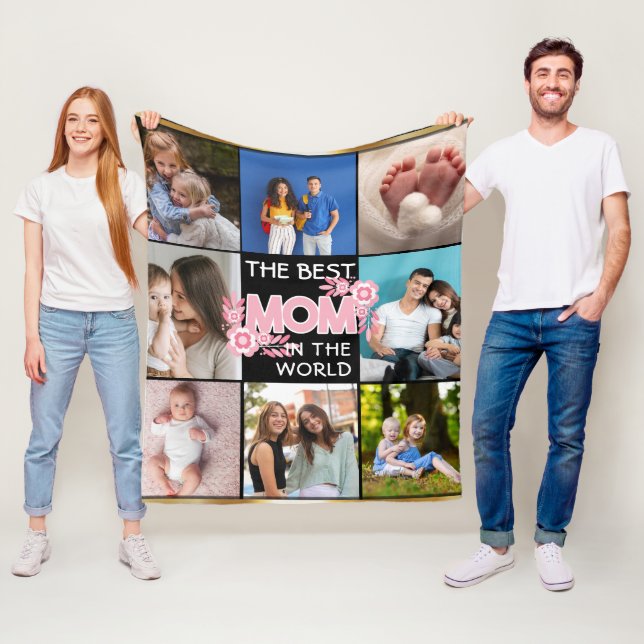 Beste Mama je | Muttertag 8 FotoCollage Fleecedecke (Beispiel)
