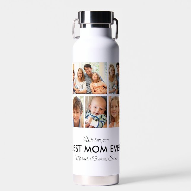 Beste Mama je Muttertag FotoCollage Trinkflasche (Vorne)