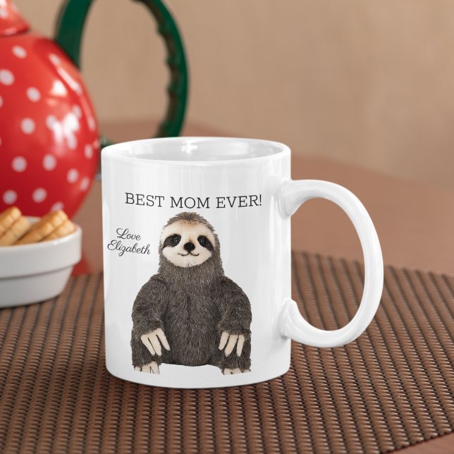 Beste Mama je Muttertag Niedliche Faultier Liebe Kaffeetasse (Sloth Mother's Day Best Mom Custom Mug)