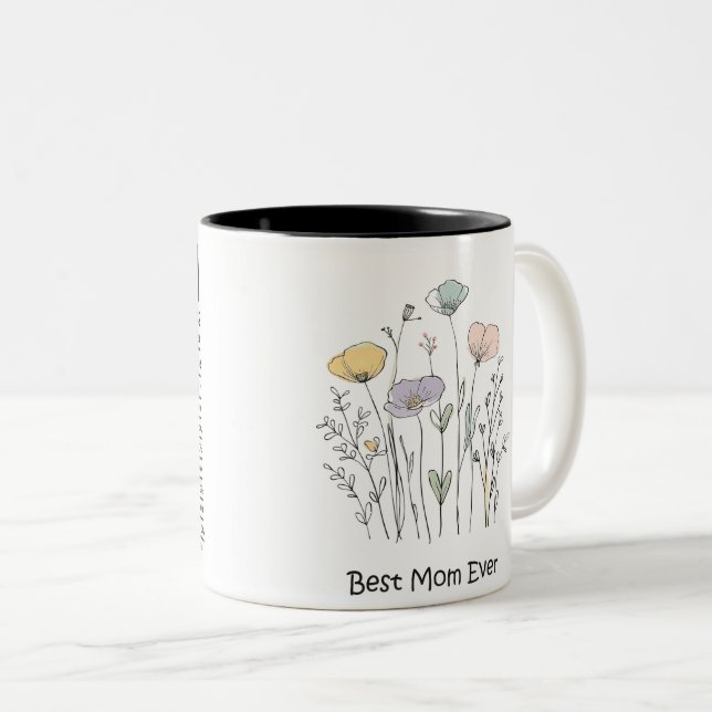 Beste Mama je Muttertag Zweifarbige Tasse (VorderseiteRechts)