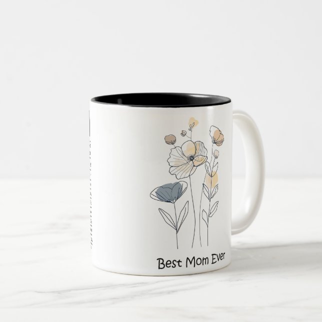 Beste Mama je Muttertag Zweifarbige Tasse (VorderseiteRechts)