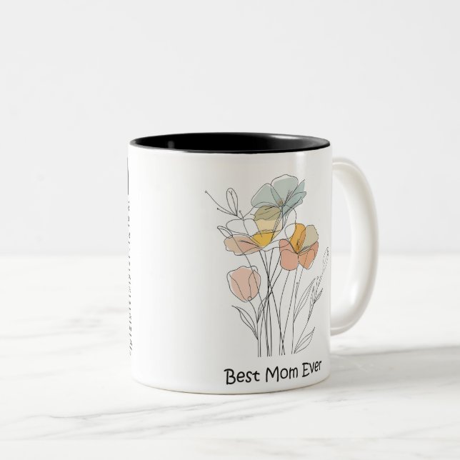 Beste Mama je Muttertag Zweifarbige Tasse (VorderseiteRechts)
