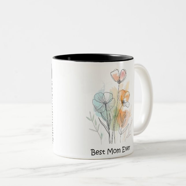 Beste Mama je Muttertag Zweifarbige Tasse (VorderseiteRechts)