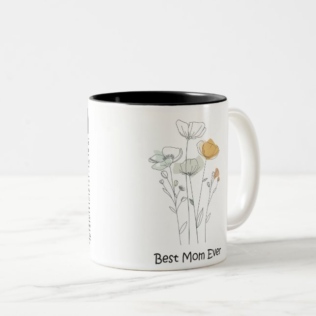 Beste Mama je Muttertag Zweifarbige Tasse (VorderseiteRechts)