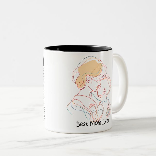 Beste Mama je Muttertag Zweifarbige Tasse (VorderseiteRechts)