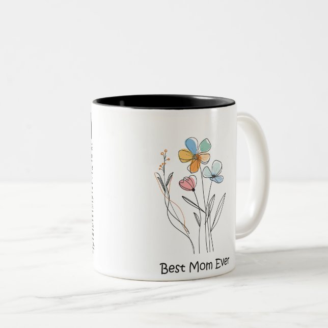 Beste Mama je Muttertag Zweifarbige Tasse (VorderseiteRechts)