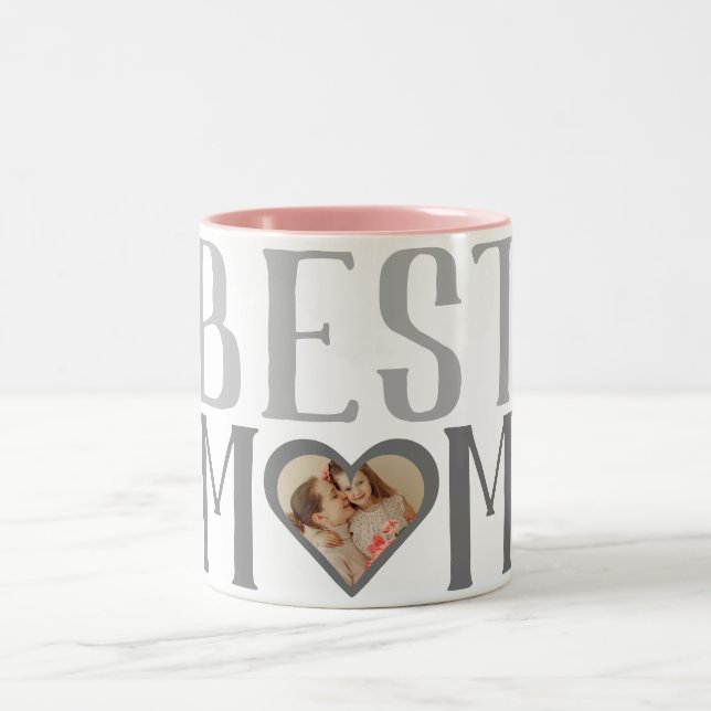 Beste Mama je | Niedlich 1 Foto glückliche Mütter  Zweifarbige Tasse (Mittel)