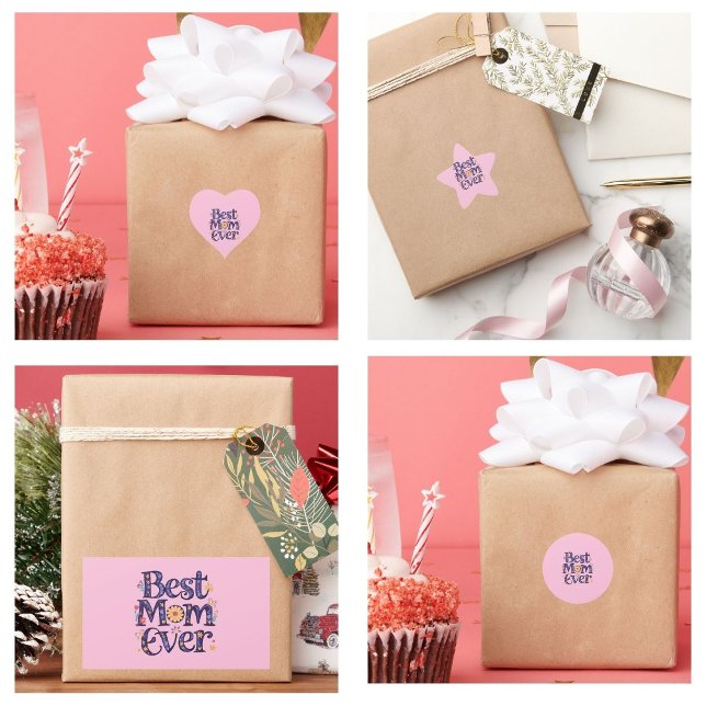 Beste Mama je Niedliche Blume Muttertag Quadratischer Aufkleber (best mom ever stickers)