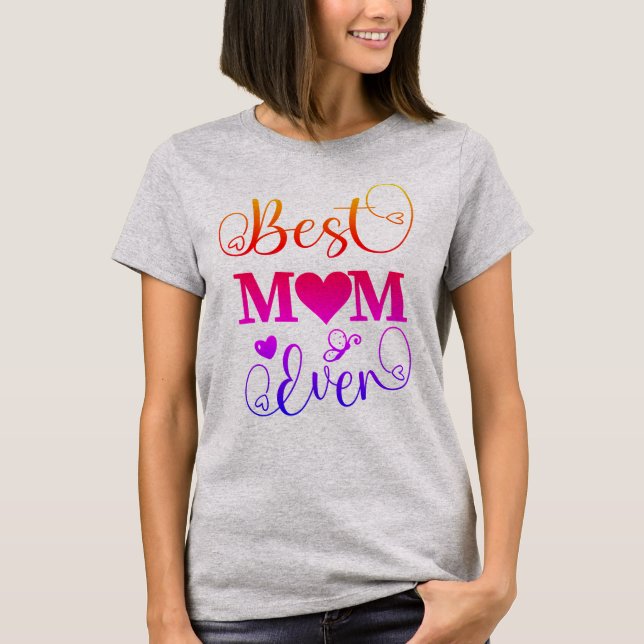 Beste Mama je Niedliche farbige Typografie T-Shirt (Vorderseite)