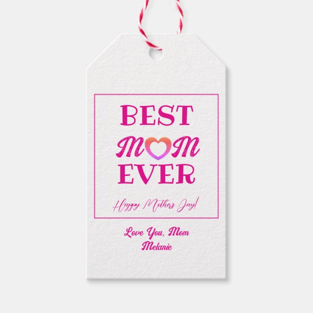 Beste Mama je Niedliche Pink Heart Mother Day Guns Geschenkanhänger (Vorderseite)