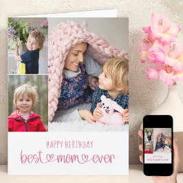 Beste Mama je Niedliche Typografie 3 Foto Karte