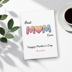 Beste Mama je Niedlicher Personalisierter Mutter Karte