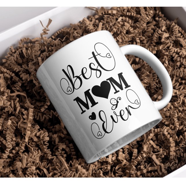 Beste Mama je Niedlicher Typografie Script Mütter  Kaffeetasse (Best Mom Ever Mug)