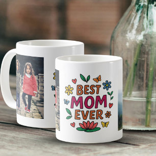 Beste Mama je Niedlicher Whimsical Foto Muttertag Kaffeetasse