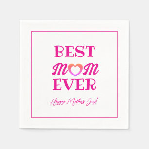 Beste Mama je Niedliches Party der Rosa Herzmutter Serviette