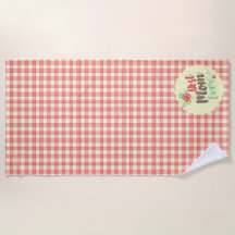 "Beste Mama je" Optionen im Red Gingham Handtuch S