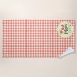 "Beste Mama je" Optionen im Red Gingham Handtuch S