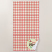 "Beste Mama je" Optionen im Red Gingham Handtuch S