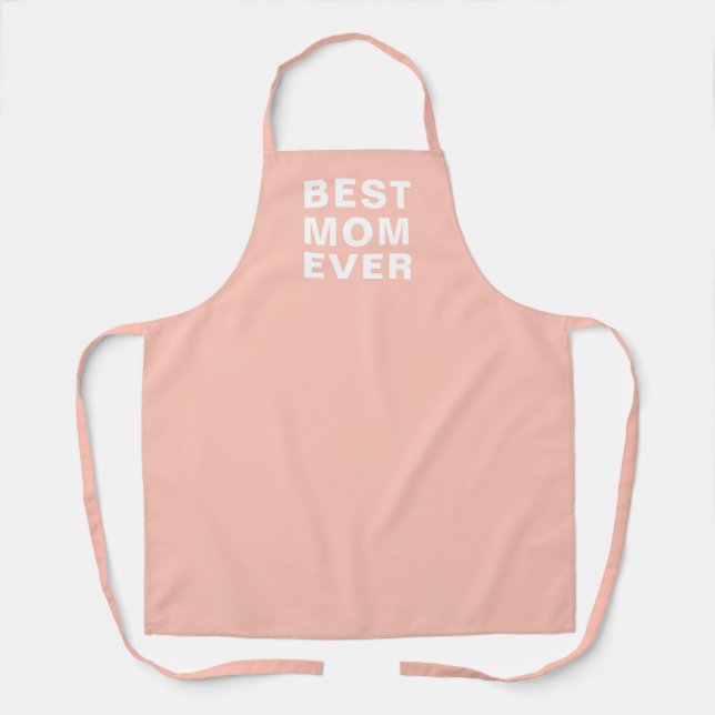 Beste Mama je Pastel Peach Typografie Küche Schürze (Vorderseite)
