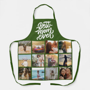 Beste Mama je Personalisiert 12 Collage Green Schürze