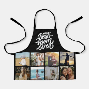 Beste Mama je Personalisiert 12 FotoCollage Black Schürze