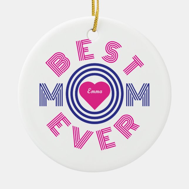 Beste Mama je Personalisiert Keramik Ornament (Vorne)
