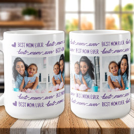 Beste MAMA je Personalisiert Moderne 4 Fotomateria Kaffeetasse