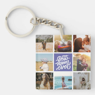 Beste Mama je Personalisierte FotoCollage Schlüsselanhänger