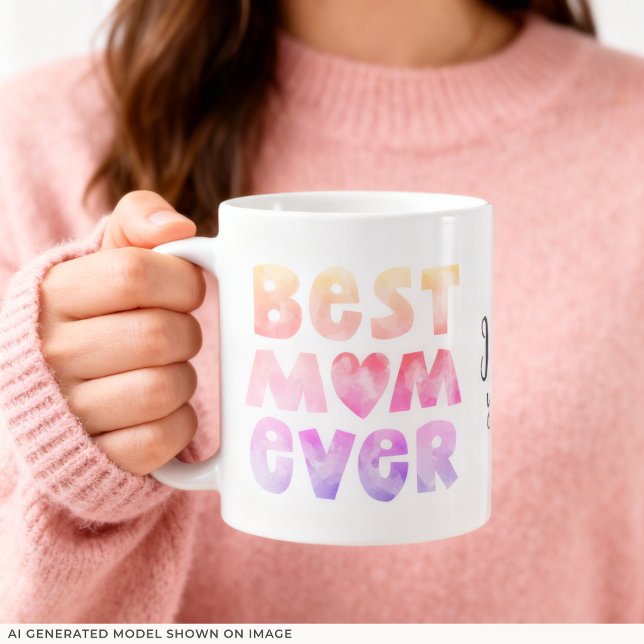 Beste Mama je personalisierter Mug Kaffeetasse (An 11 oz mug is shown, add name and choose size and mug style.)