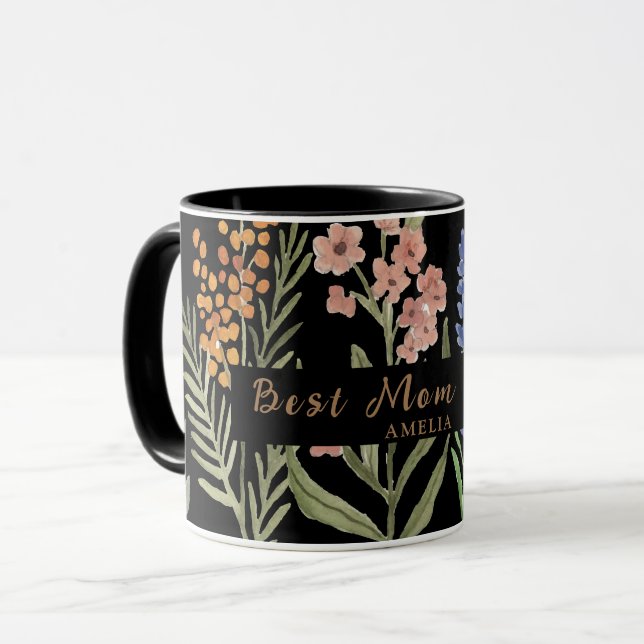 Beste Mama je - Personalisierter Name Florenz Tasse (Vorderseite Links)