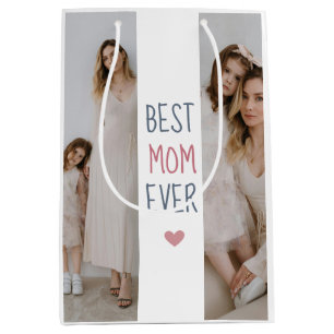 Beste Mama je - Personalisiertes Foto- und Textges Mittlere Geschenktüte