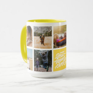 Beste Mama je Personalisiertes Fotomaterial gelb Tasse