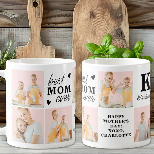 Beste MAMA je Personalisiertes Monogramm 7 Foto Kaffeetasse