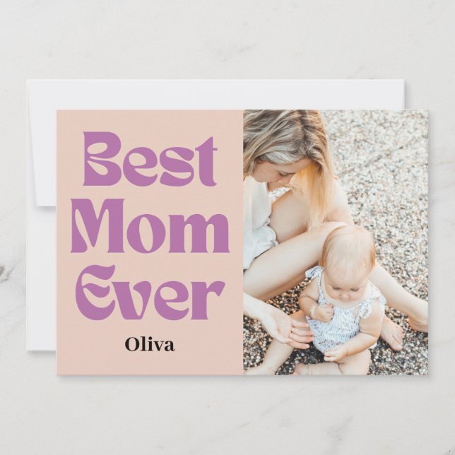 Beste Mama je - Personalisiertes Muttertagsgeschen Feiertagskarte (Vorderseite)