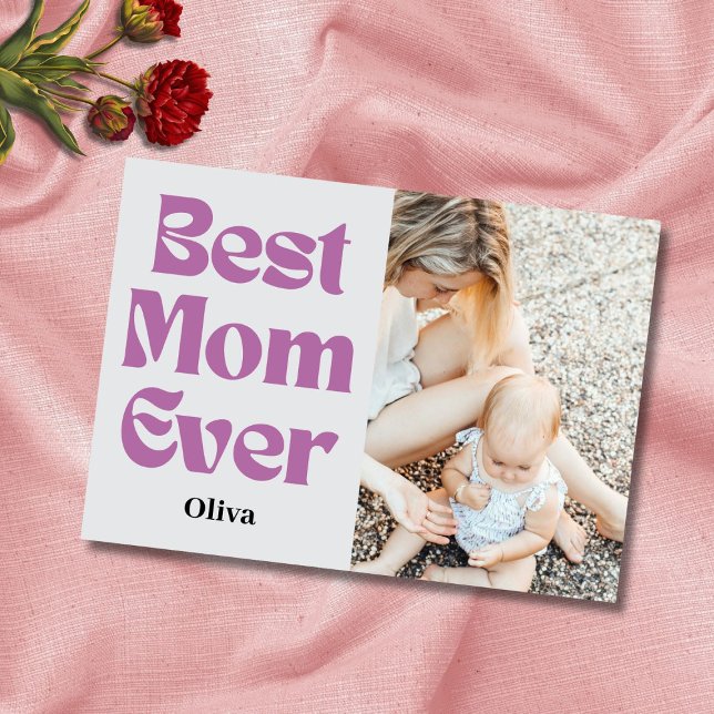Beste Mama je - Personalisiertes Muttertagsgeschen Feiertagskarte (Von Creator hochgeladen)
