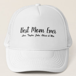 Beste Mama je personalisiertes schwarzes Skript Truckerkappe