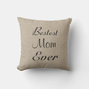 Beste Mama je Pillow auf Burlap Kissen