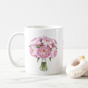 Beste Mama je Pink Peony Bouquet Mütter Tag Kaffeetasse