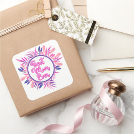 Beste Mama je Quadratischer Aufkleber