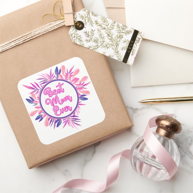 Beste Mama je Quadratischer Aufkleber (Schenken)