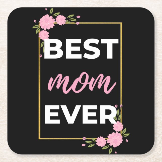 Beste Mama je Rechteckiger Pappuntersetzer (Vorderseite)
