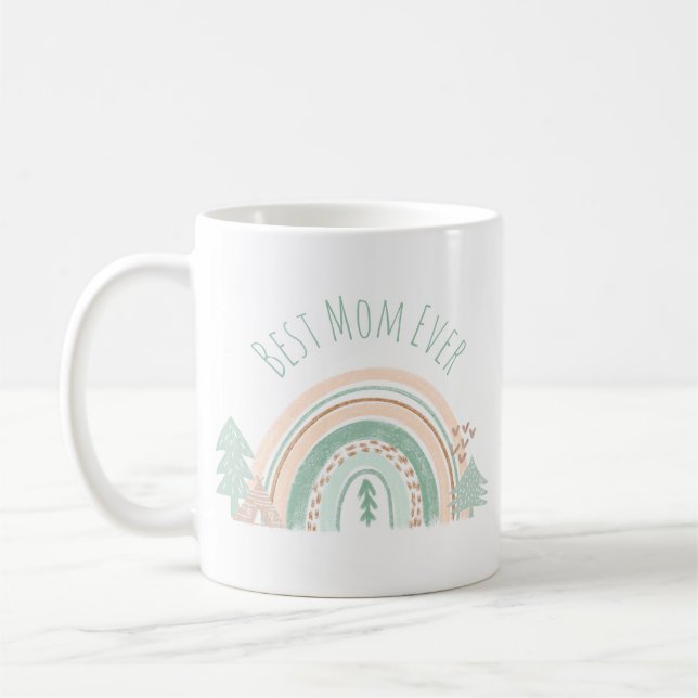 Beste Mama je Regenbogengebirge Kaffeetasse (Links)
