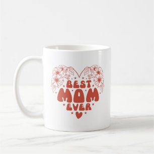 Beste Mama je Retro Blumenmutter Tasse